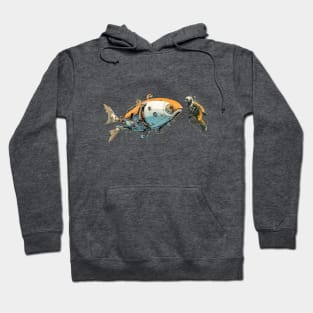 Sci Fi Goldfish with Scuba Diver Hoodie